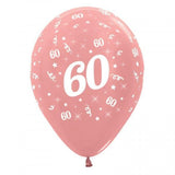 Load image into Gallery viewer, 6 Pack Rose Gold 60th Latex Balloons - The Base Warehouse
