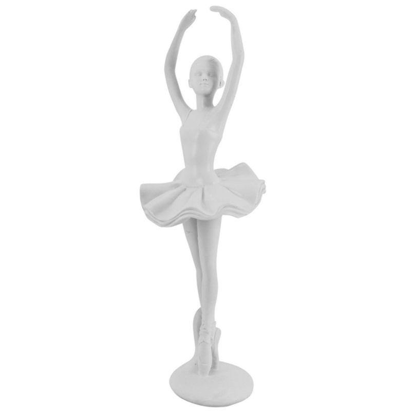 Matte White Arms Up Ballerina - 31.5cm - The Base Warehouse