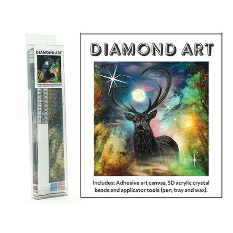Diamond Art Kit 5D - Black Stag - 30cm x 30cm - The Base Warehouse
