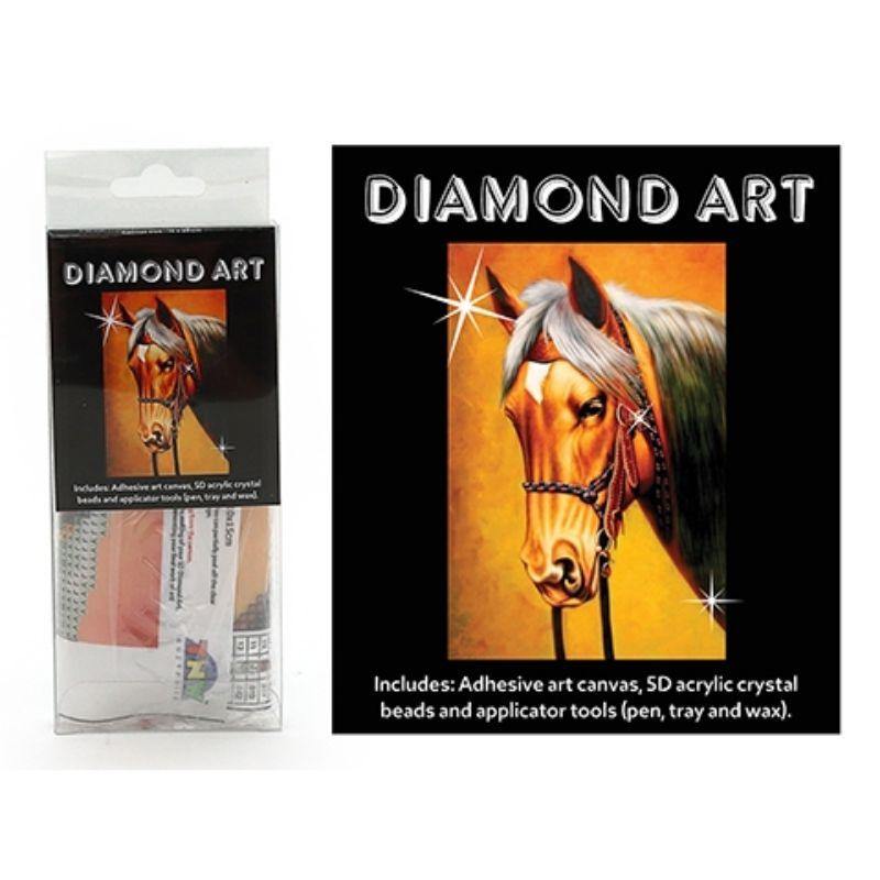 Diamond Art Kit 5D - Golden Horse - 15cm x 20cm - The Base Warehouse