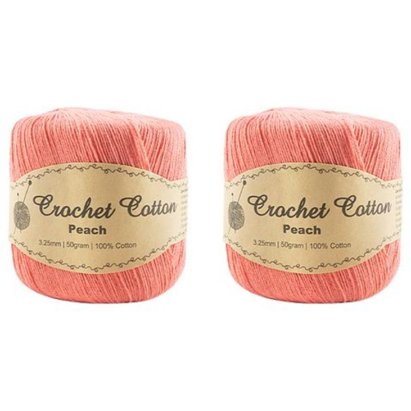 Peach Crochet Cotton Ball - 50g