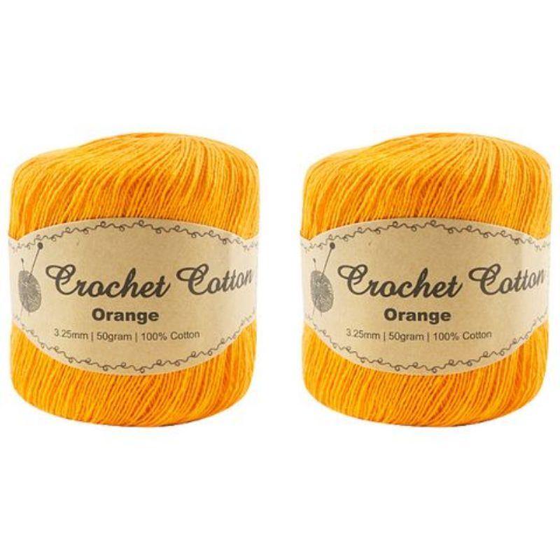 Orange Crochet Cotton Ball - 50g - The Base Warehouse