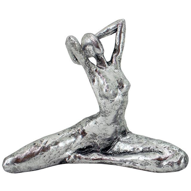 Silver Stretch Yoga Lady - 22cm x 18cm - The Base Warehouse