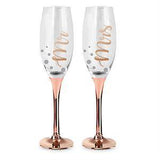 Load image into Gallery viewer, Mr &amp; Mrs Rose Gold Wedding Glasses
