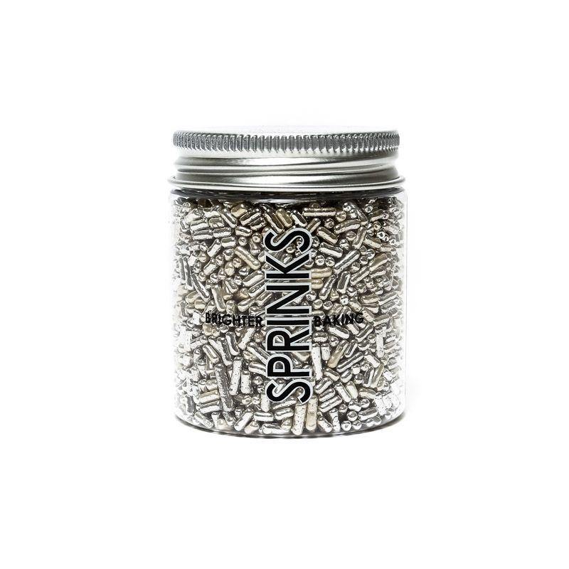Sprinks Metallic Silver 1mm Jimmies - 85g - The Base Warehouse