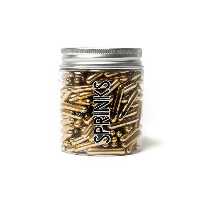 Vintage Gold Rods Sprinkles - 75g - The Base Warehouse