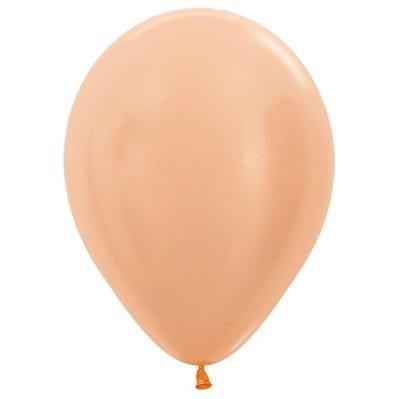 25 Pack Pearl Satin Peach Blush Latex Balloons - 30cm - The Base Warehouse