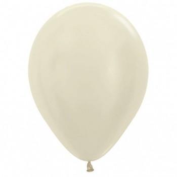 25 Pack Pearl Satin Ivory Latex Balloons - 30cm - The Base Warehouse