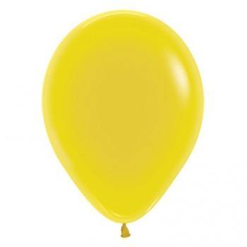 25 Pack Crystal Yellow Latex Balloons - 30cm