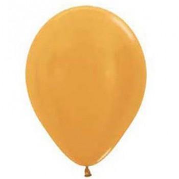 25 Pack Metallic Pearl Yellow Gold Latex Balloons - 30cm - The Base Warehouse
