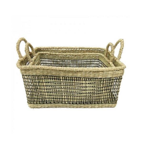 Small Rectangular Open Weave Seagrass Basket - The Base Warehouse