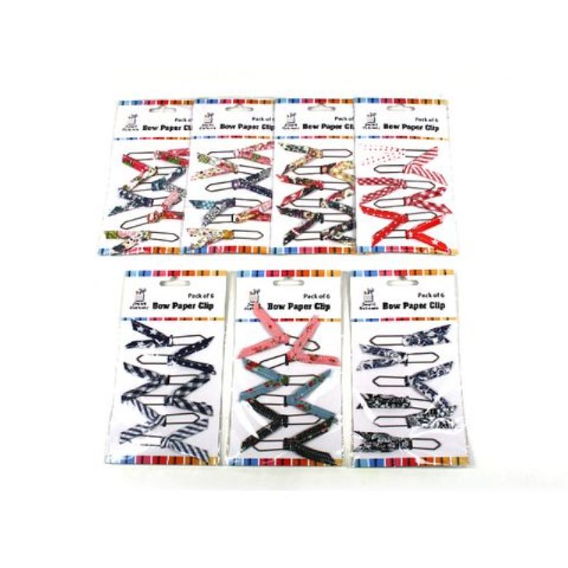 6 Pack Bow Paper Clips