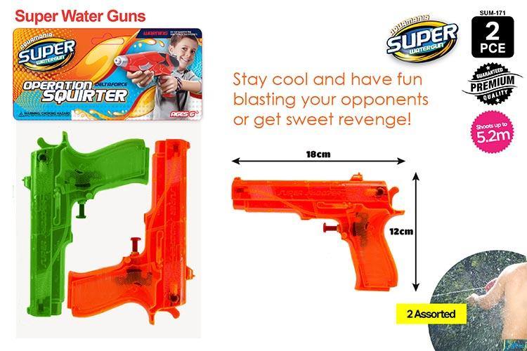 2 Piece Water Guns - 18cm x 12cm
