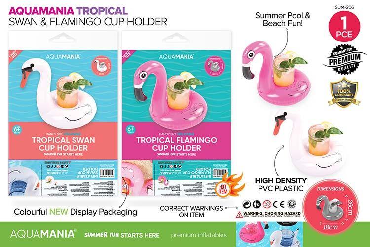 Inflatable Flamingo Cup Float - The Base Warehouse