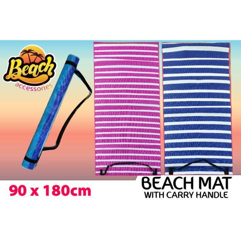 Beach Mat with Carry Handle - 90cm x 180cm - The Base Warehouse