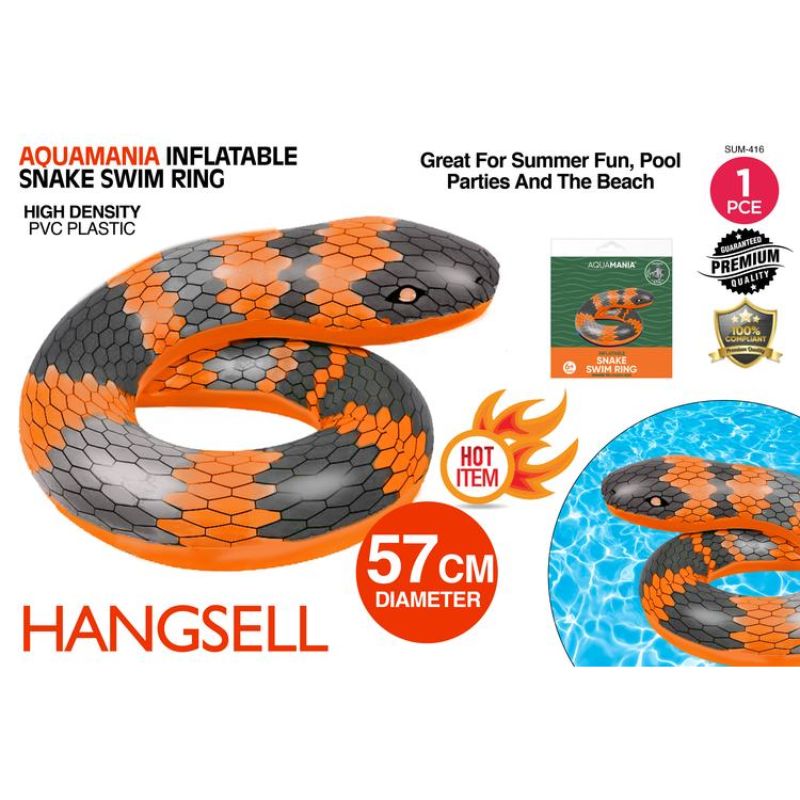 Inflatable Snake Swim Ring - 57cm