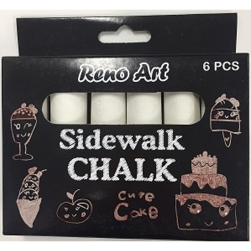 6 Pack Side Walk White Chalks