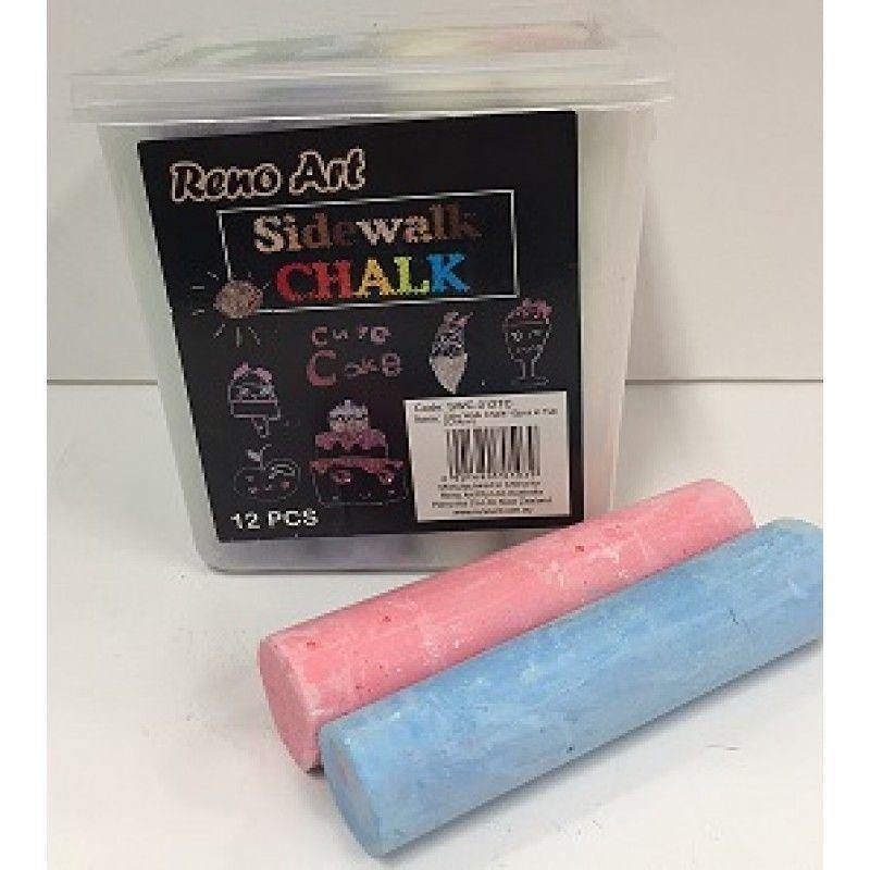 12 Pack Side Walk Colour Chalks in Tub - The Base Warehouse