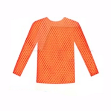 Orange Long Sleeve Fishnet Top - The Base Warehouse
