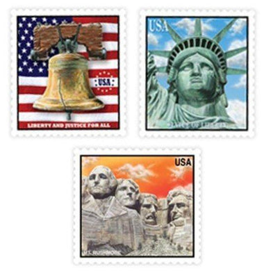 3 Pack American Patriotic Stamp Cut-Outs - 45cm - The Base Warehouse