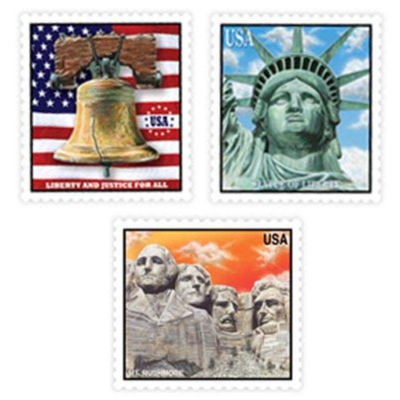 3 Pack American Patriotic Stamps - 46cm - The Base Warehouse