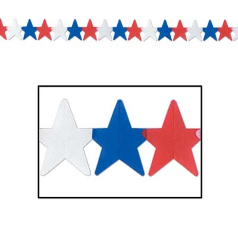 American Patriotic Stars Bunting - 12cm x 30cm