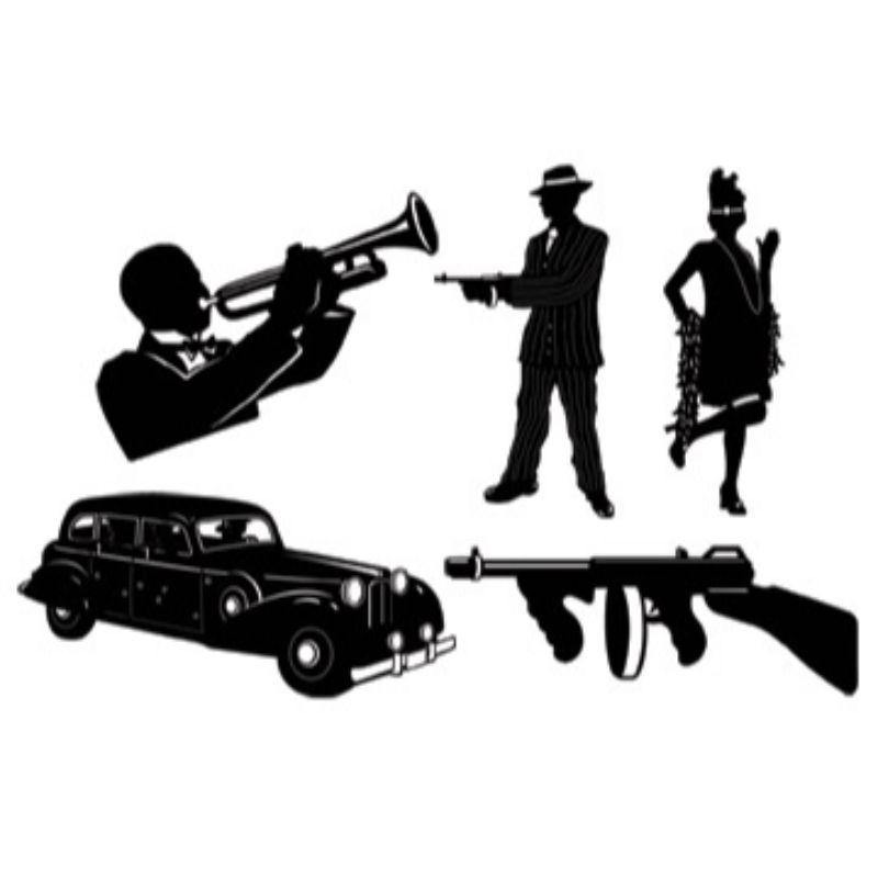 5 Pack Gangster Silhouettes - 50cm