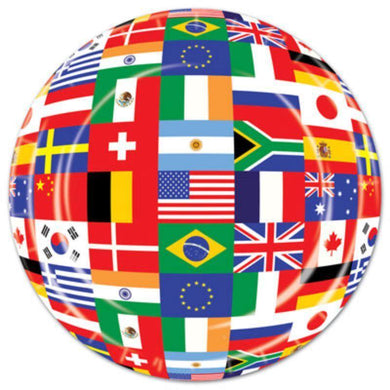 8 Pack International Flag Plates - 23cm - The Base Warehouse