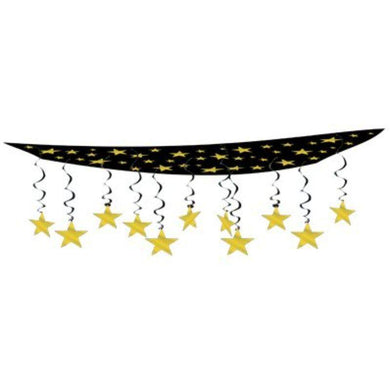 Black with Gold Star Ceilling Deco - 30cm - The Base Warehouse