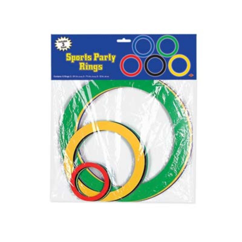 15 Pack Sport Party Rings - 9cm, 19cm & 30cm