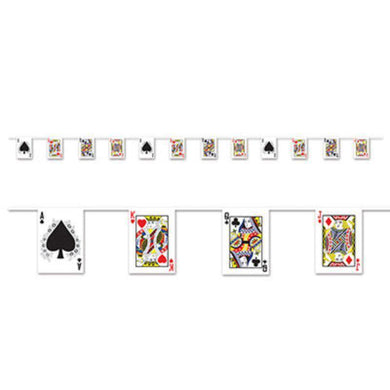 Playing Cards Pennant Banner - 25cm x 3.6m - The Base Warehouse