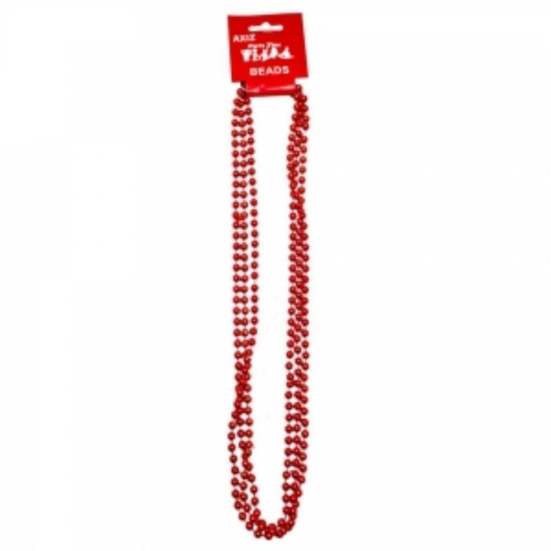 3 Pack Red Beads Necklaces - 84cm - The Base Warehouse