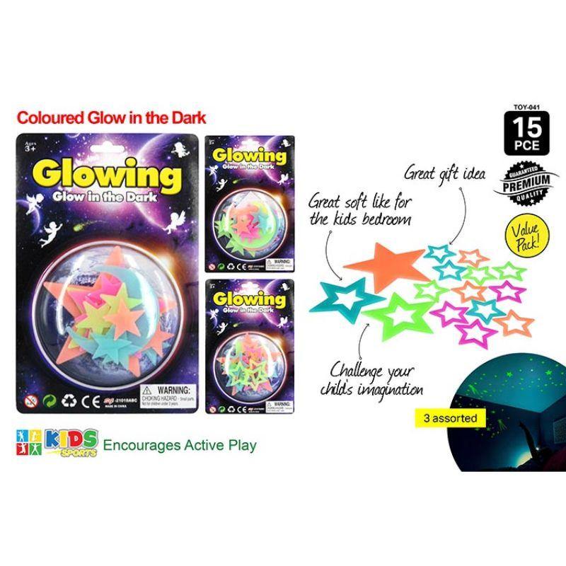 15 Pack Coloured Glow in the Dark Space