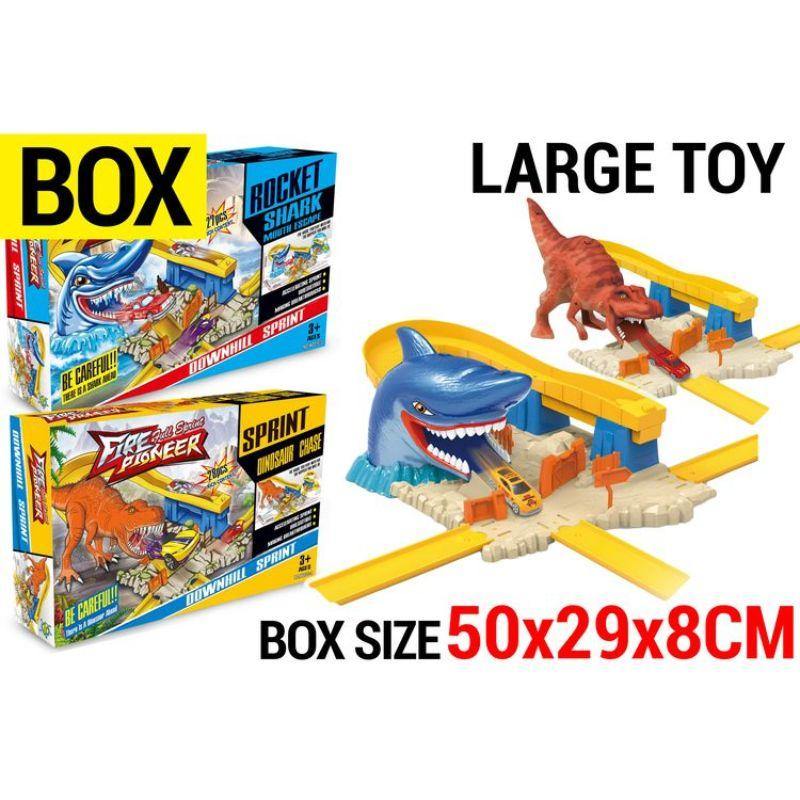 Shark/Dino Car Racing Set - The Base Warehouse