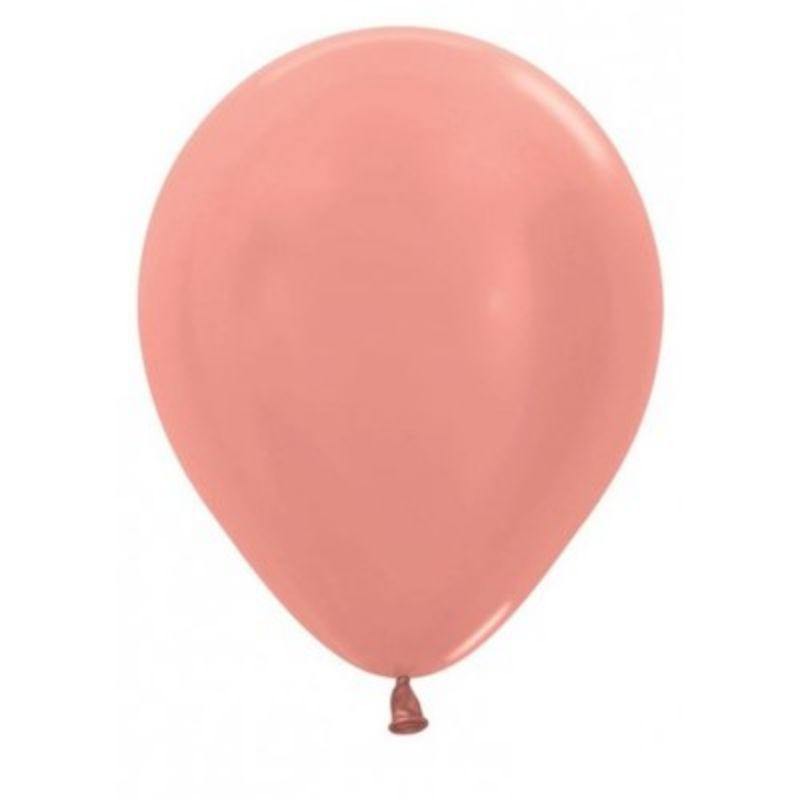 25 Pack Rose Gold Biodegradable Latex Balloons - 30cm - The Base Warehouse