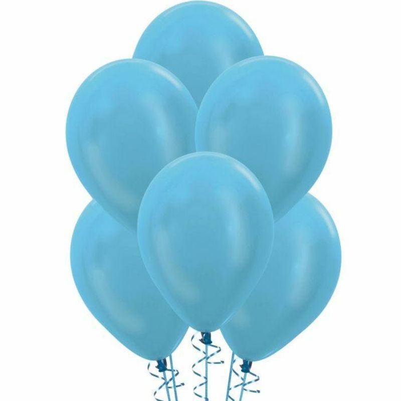 25 Pack Pearl Light Blue Biodegradable Latex Balloons - 30cm