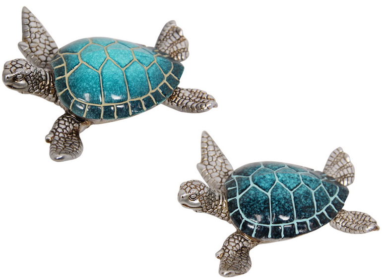 Blue Turtle with Silver Body - 12.5cm - The Base Warehouse