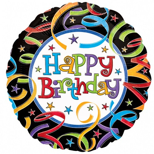 Happy Birthday Celebrate Streamers Foil Balloon - 45cm