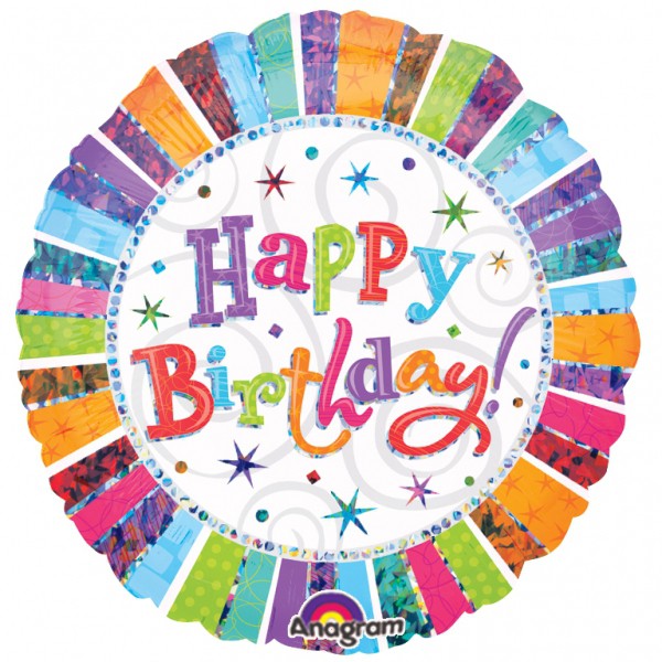 Happy Birthday Radiant Foil Balloon - 45cm