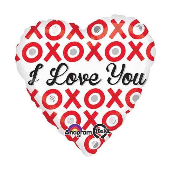 I Love You - XOXO Heart Foil Balloon - 45cm