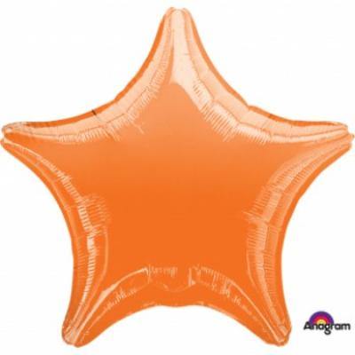 Metallic Orange Star Shaped Foil Balloon - 45cm - The Base Warehouse