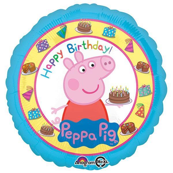 Happy Birthday Peppa Pig Foil Balloon - 45cm - The Base Warehouse