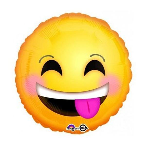 Smiling & Winking Emoji Foil Balloon - 45cm - The Base Warehouse