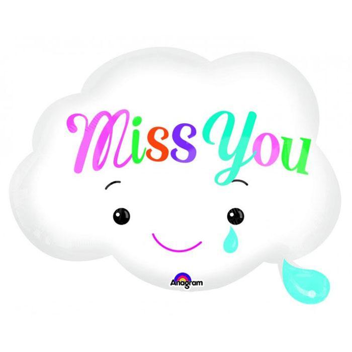 Miss You Cloud Junior Shape Foil Balloon - The Base Warehouse
