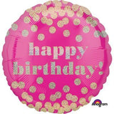Load image into Gallery viewer, Holographic Happy Birthday Dotty Foil Balloon - 45cm

