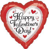 Load image into Gallery viewer, Jumbo Happy Valentines Day Simply Traditional Heart Foil Balloon - 71cm - The Base Warehouse
