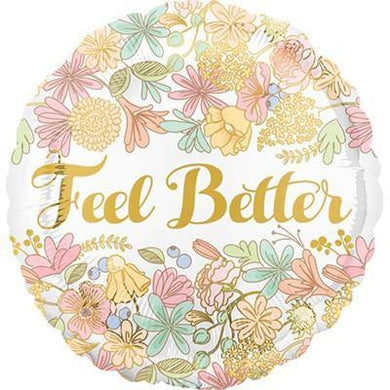 Feel Better Floral Design Foil Balloon - 45cm - The Base Warehouse
