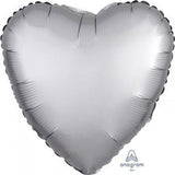 Load image into Gallery viewer, Satin Luxe Platinum Heart Foil Balloon - 45cm - The Base Warehouse
