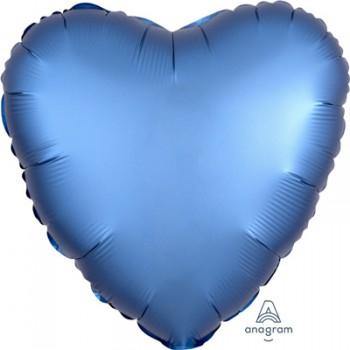 Azure Blue Satin Star Foil Balloon - 45cm - The Base Warehouse