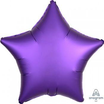 Purple Royale Satin Star Foil Balloon - 45cm